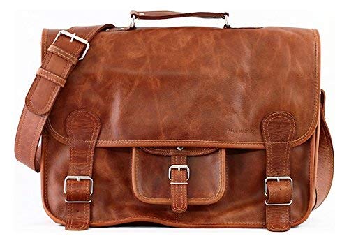 PAUL MARIUS Schulranzen (XL) Vintage Ledertasche...