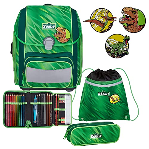 Scout Genius Schulranzen-Set 4-tlg. Green Rex 2023