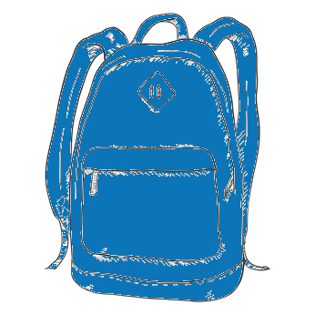 Schulrucksack in Blau