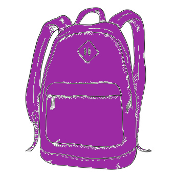 Schulrucksack in Lila